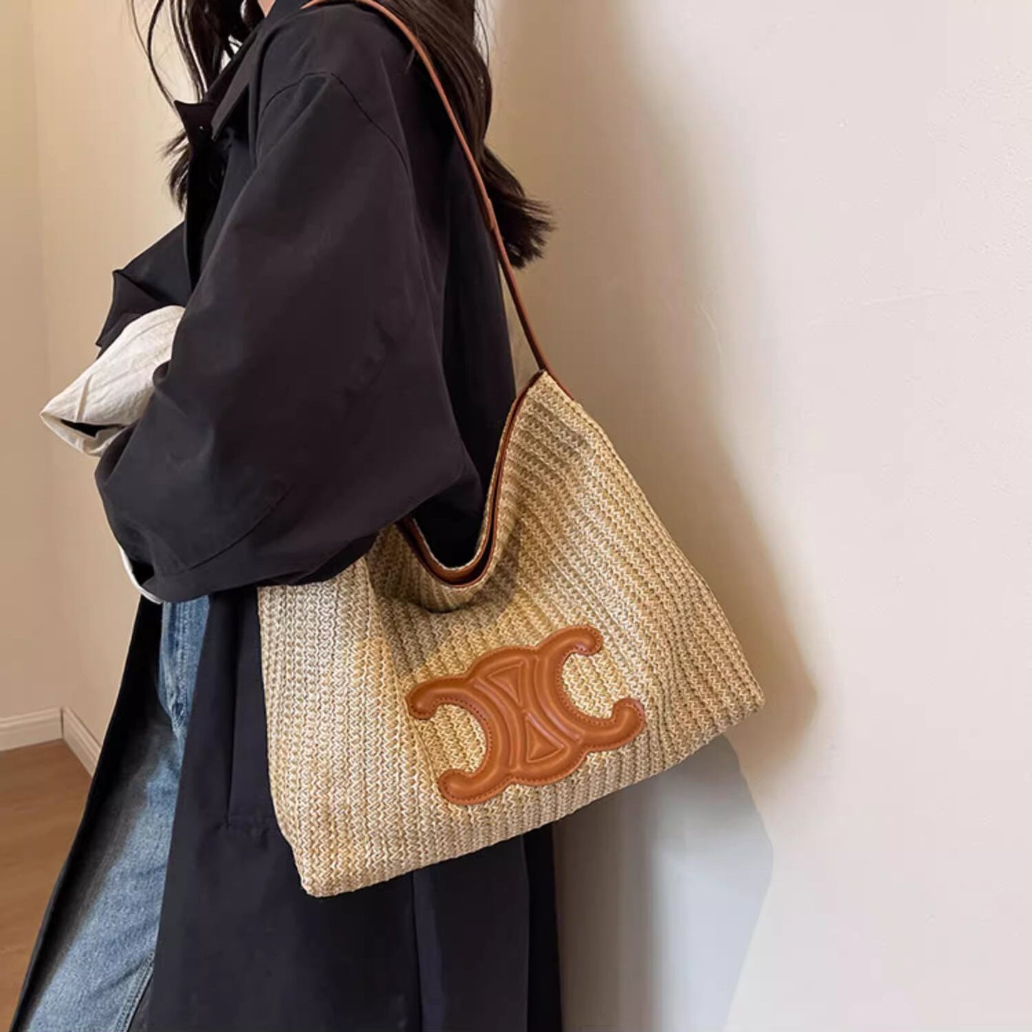 【雑貨】編み物大容量バッグ M22129