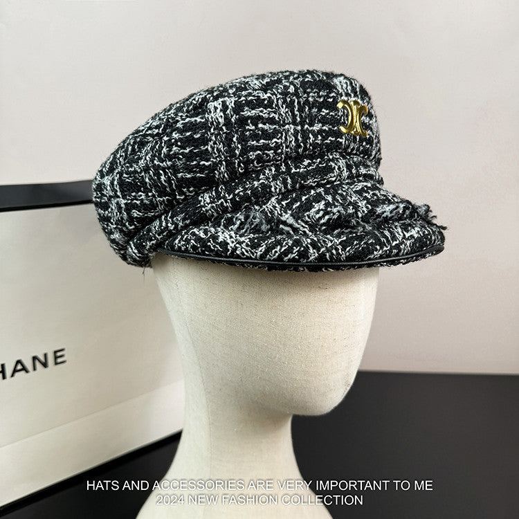 【雑貨】春秋ツイード帽子 W14165