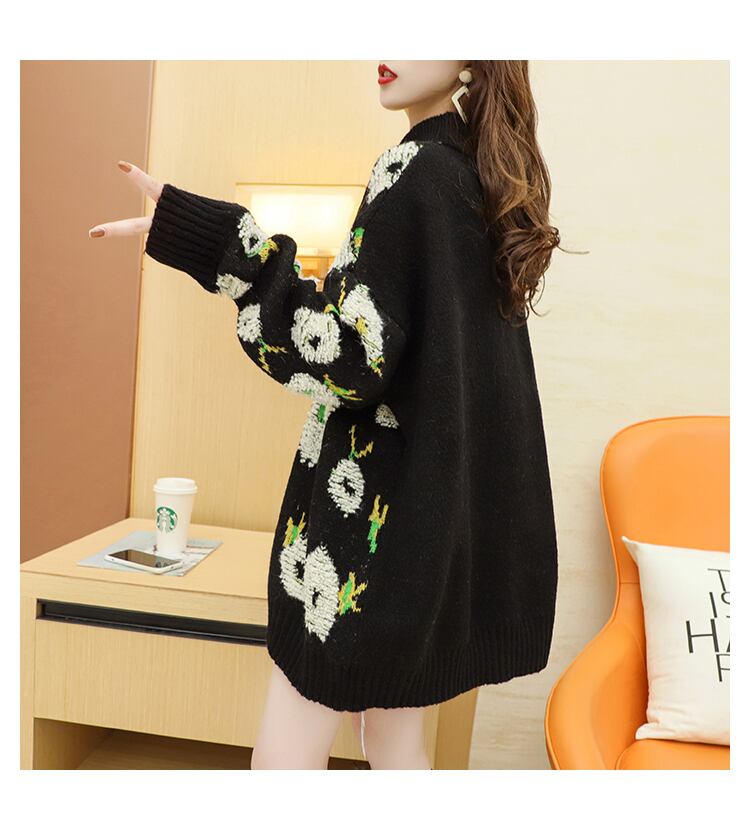 【tops】着回し力抜群ハイネックレトロニットセーターゆったり3色