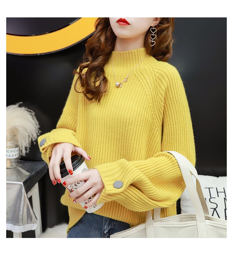 【tops】気質アップカジュアルラウンドネックセーター4色