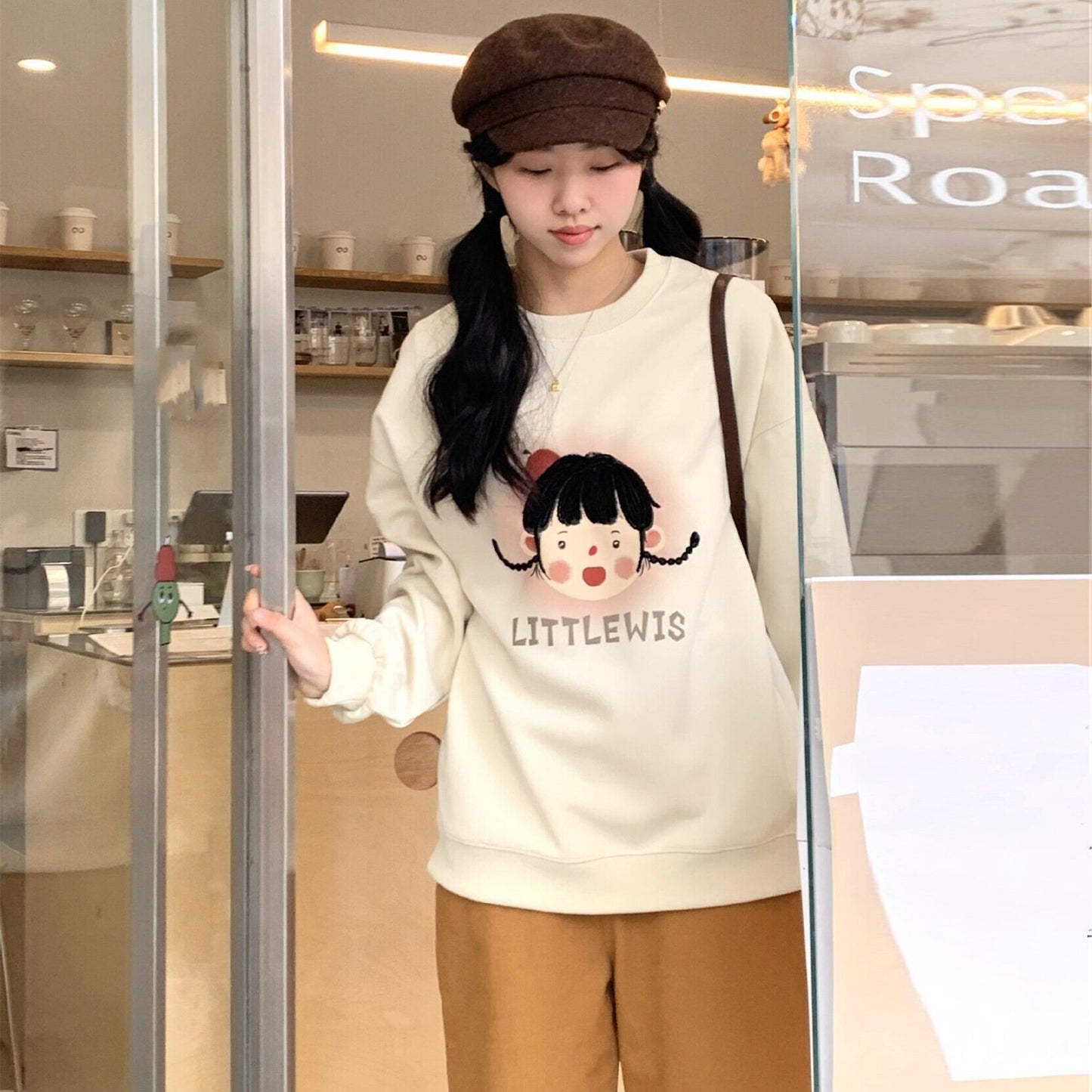 【tops】プリント付きスウェット Z6677