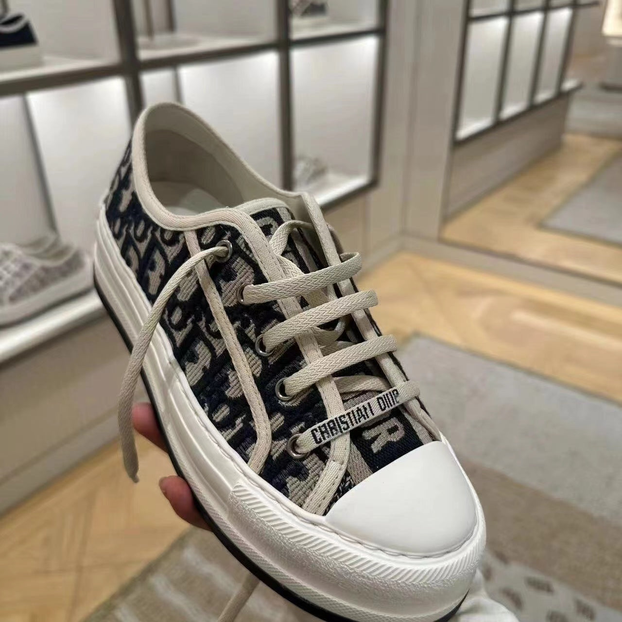【Shoes】ジャカード厚底スニーカー W12005