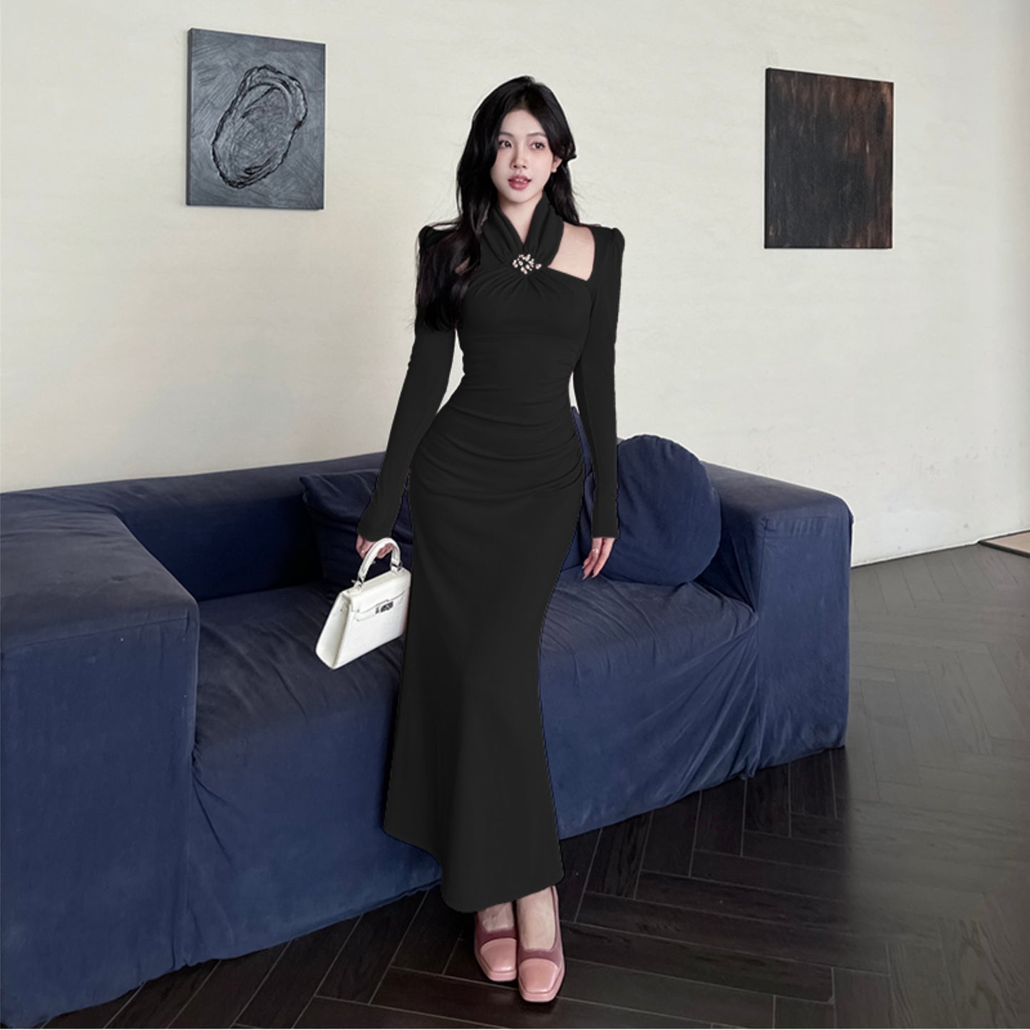【Dress】ホルターネックワンピース W13802
