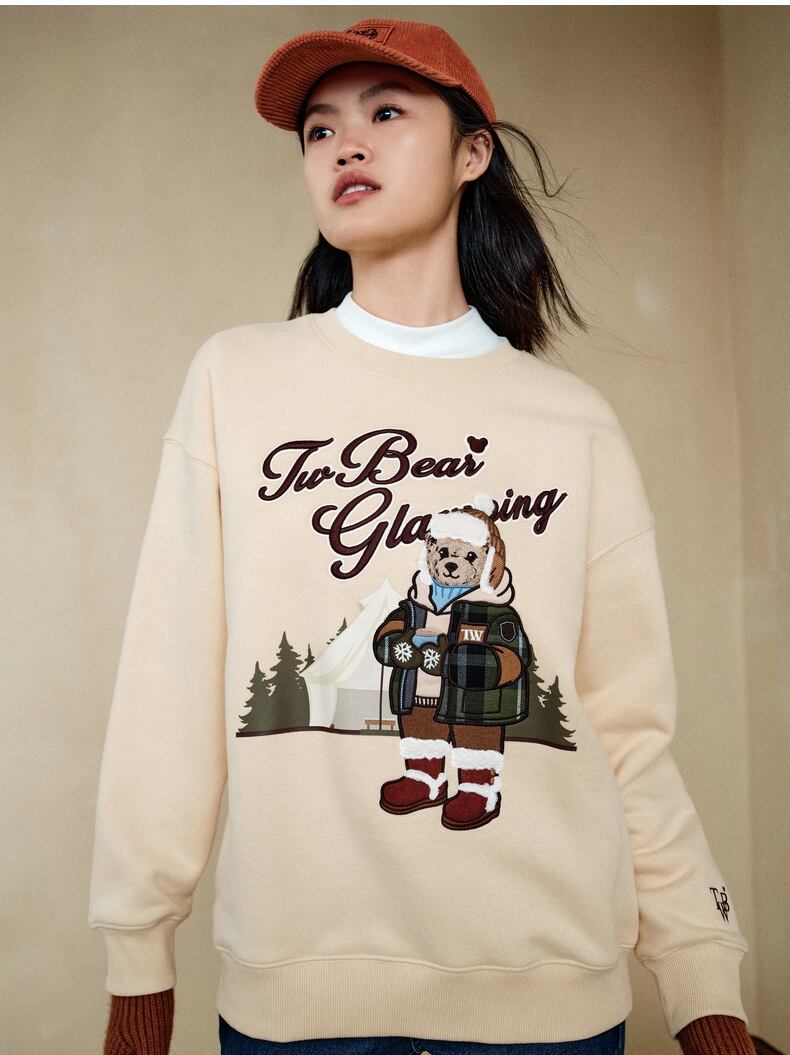 【tops】クマ刺繍スウェット M21428