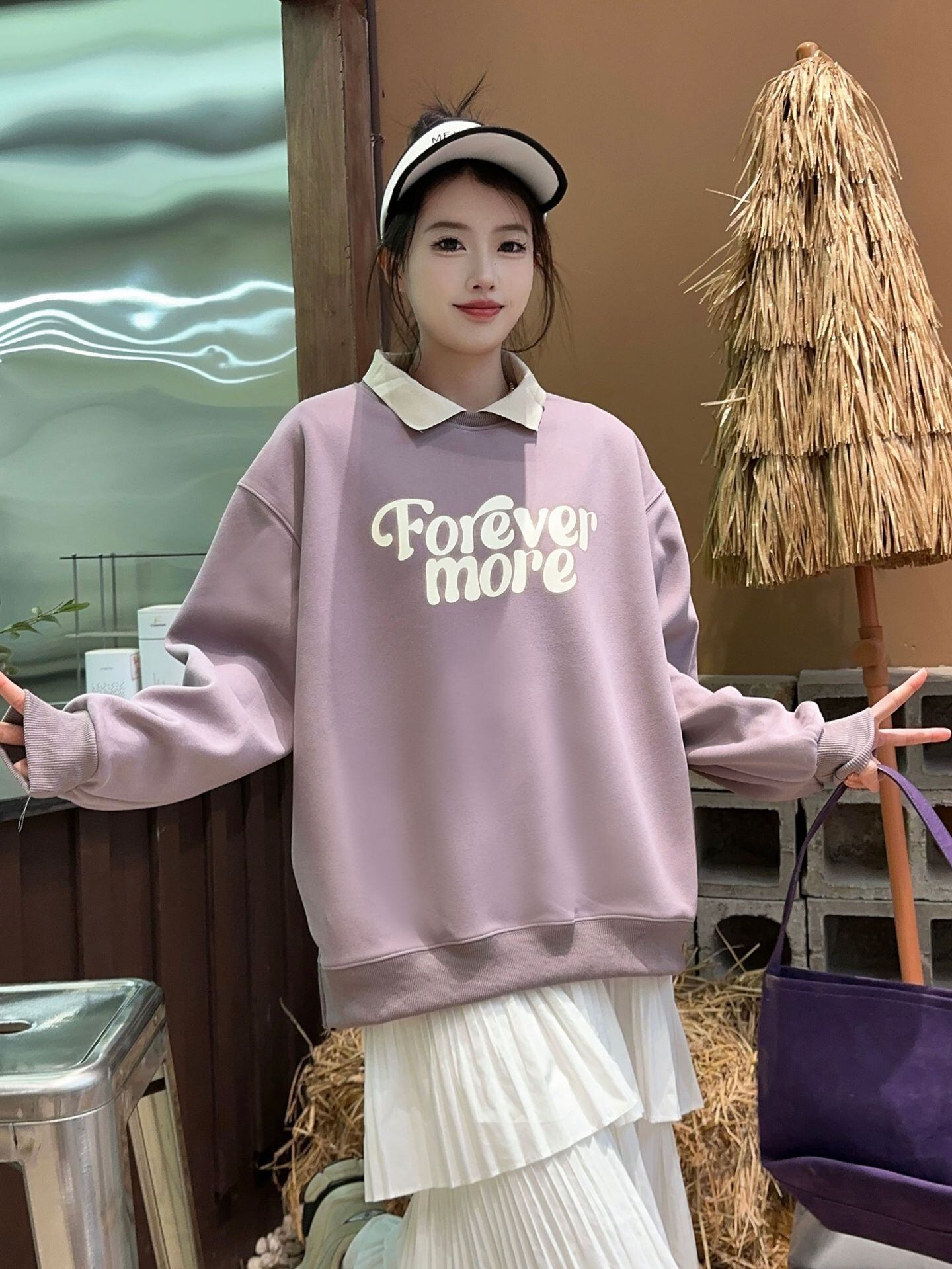 【tops】POLOネックプリントスウェット K0115