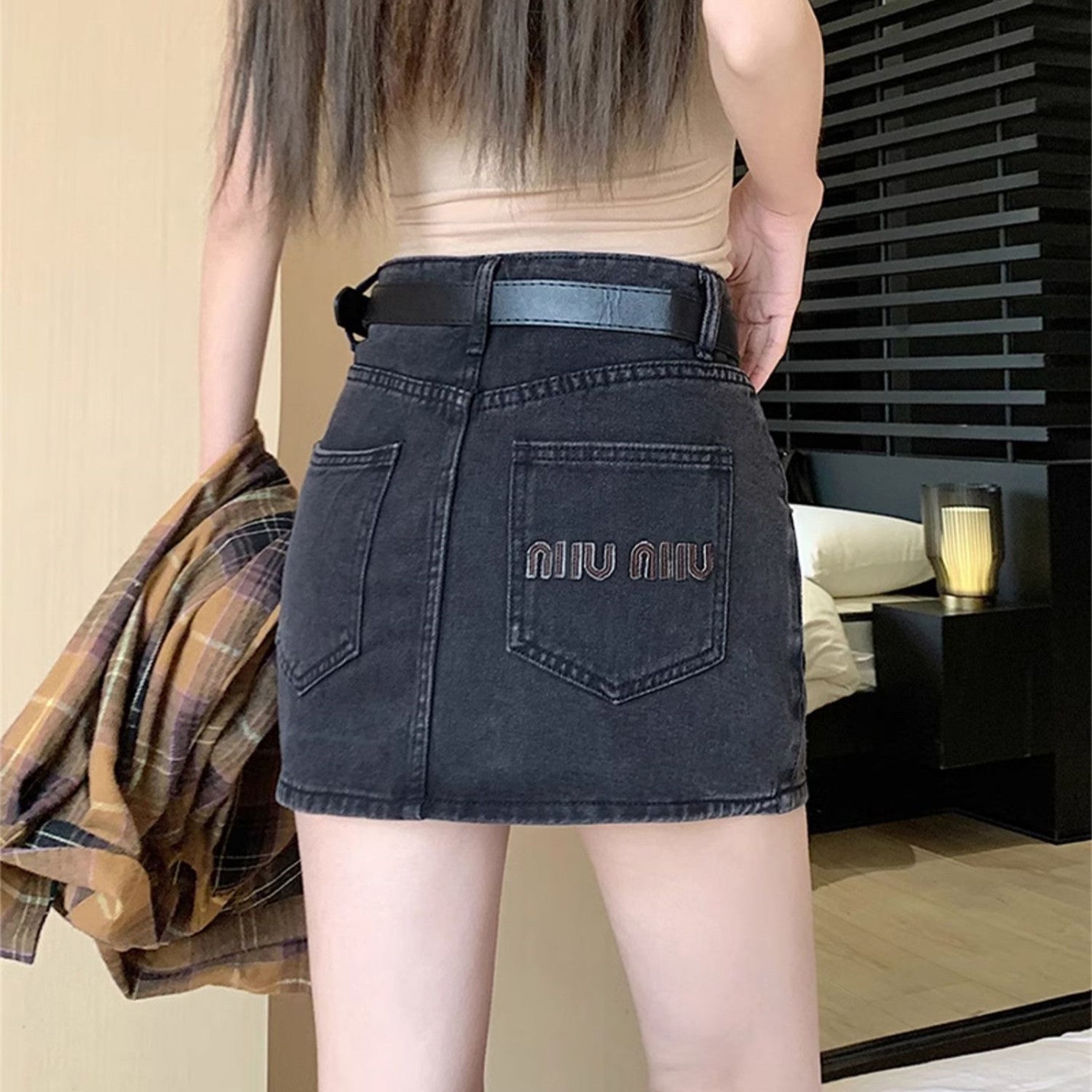 【Bottoms】デニムスカート W12295