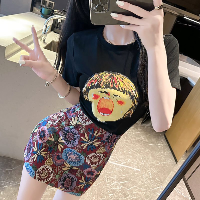 【Set】Tシャツ+スカート夏セット W11823