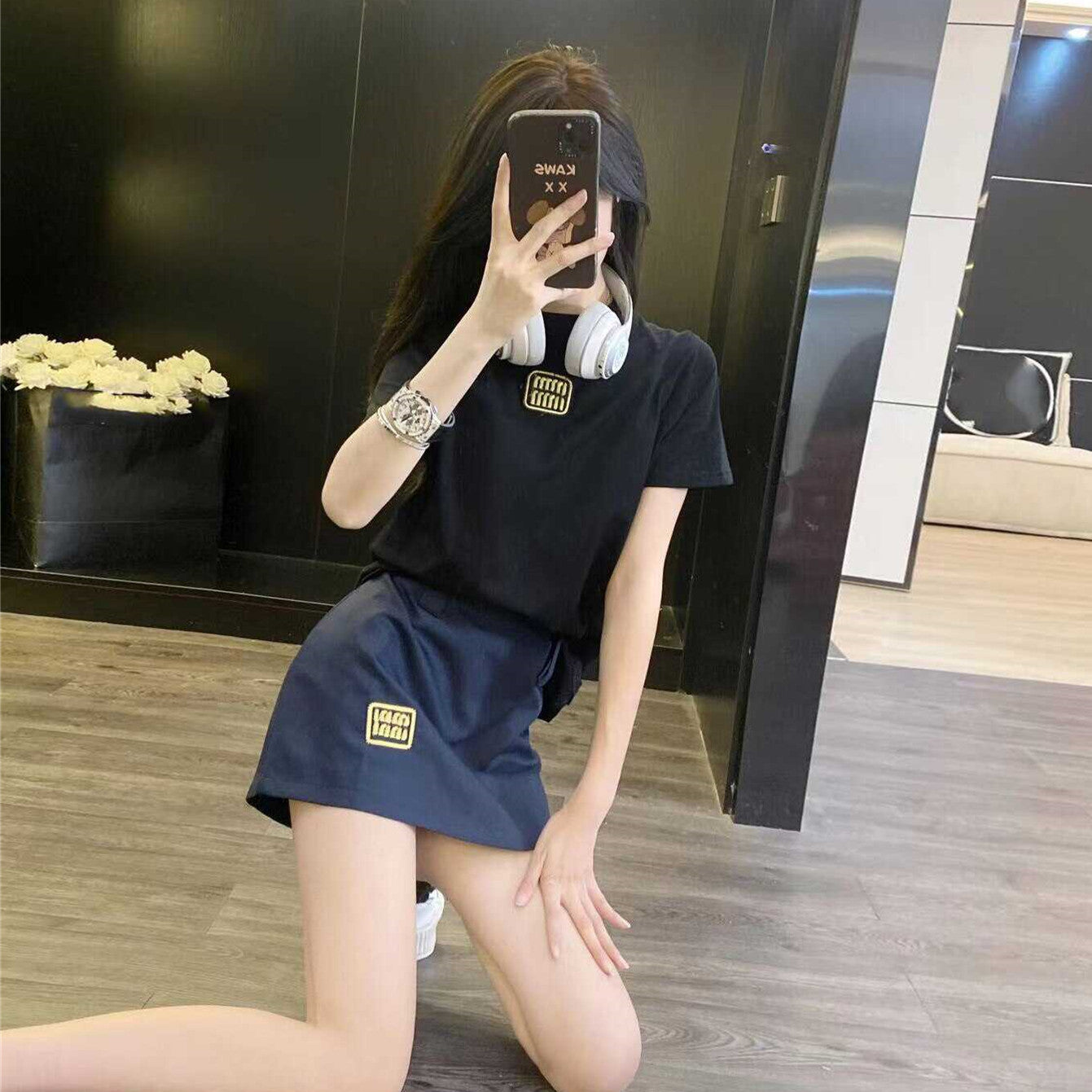 【Set】2点セット Tシャツ + スカート W12255