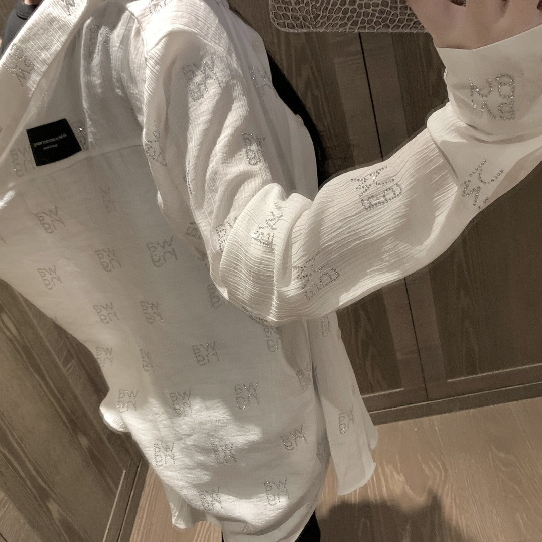 【Outer】透け感シャツコート W11954