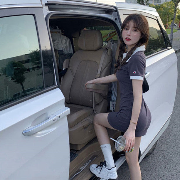 【Dress】POLOネックワンピース W12655