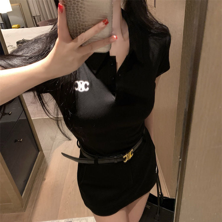 【Set】刺繡ロゴTシャツ+ショートパンツ2点セット T01481