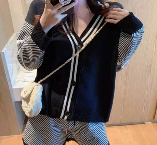 【set】大人可愛い!キャンパスショートパンツセーター2色2点セット