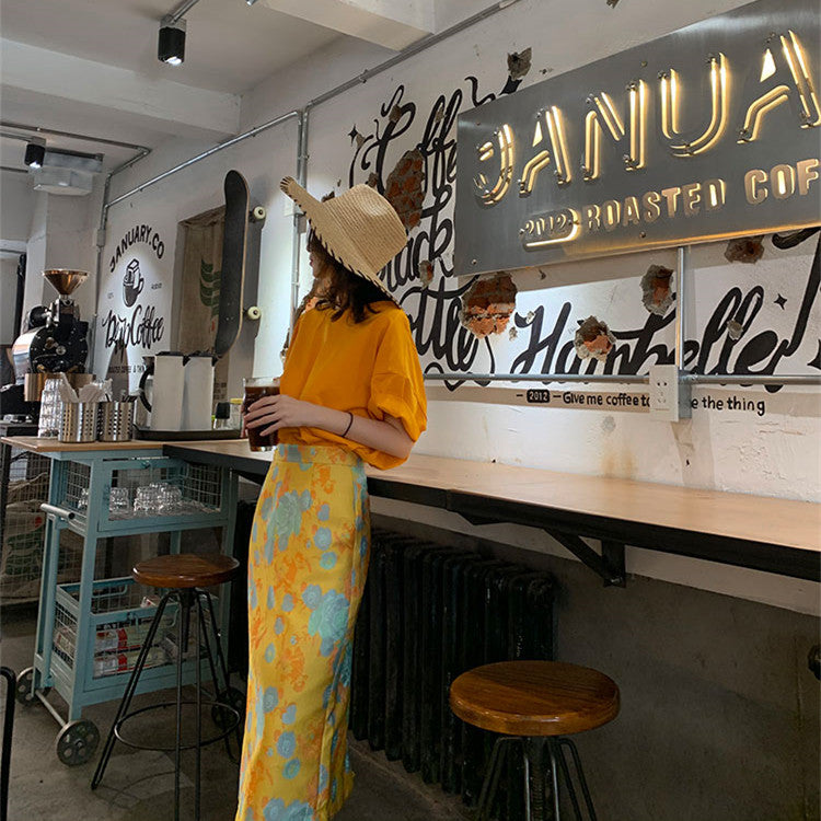 【Set】Tシャツ+スカートセット W11822