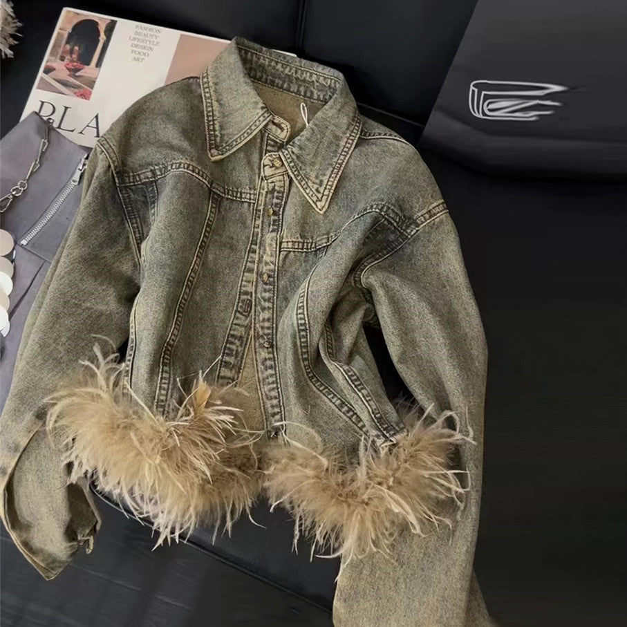 【Outer】ファーデニムジャケット W13496