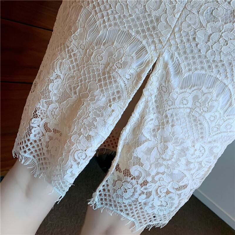 【dress】美人度アップ!韓国系セクシーファッションレース透かし彫りドレス