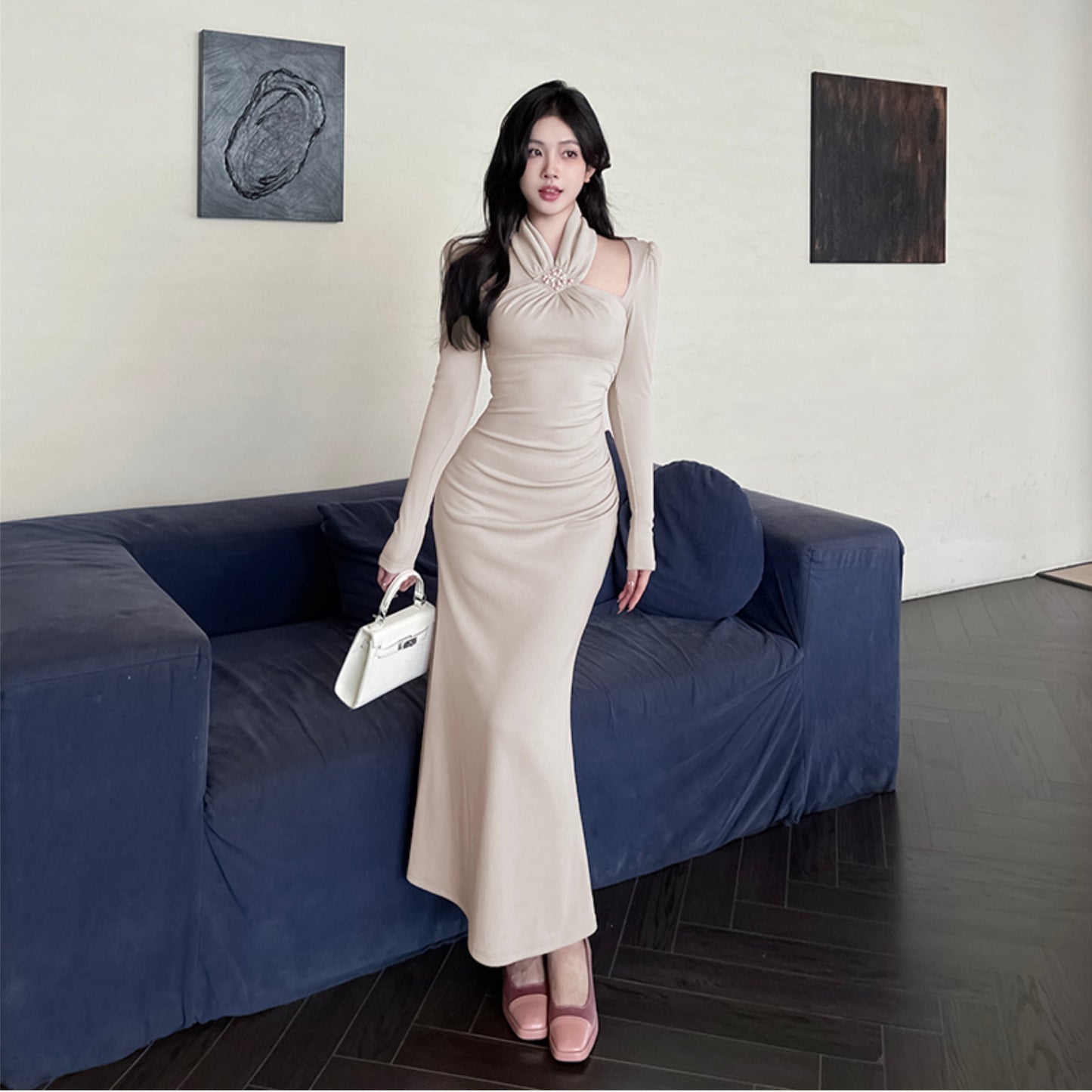 【Dress】ホルターネックワンピース W13802