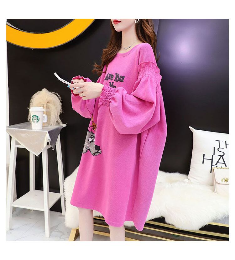 【tops】ラウンドネックカジュアルカートゥーンパーカー3色