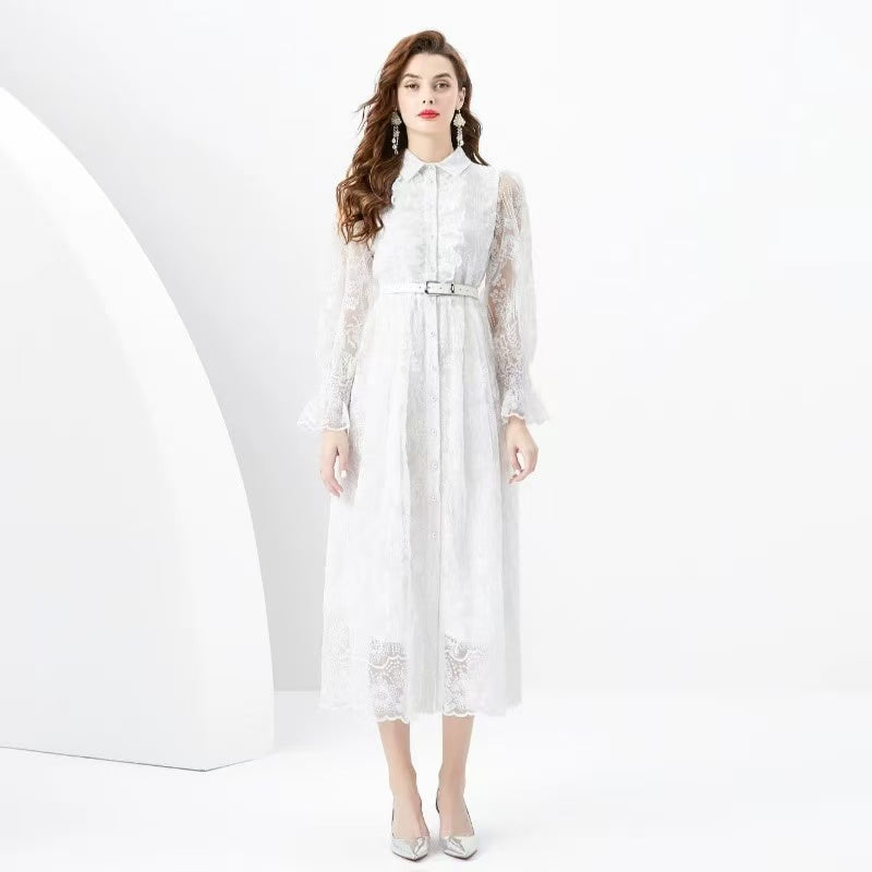 【Dress】ロング丈レースワンピース W14440