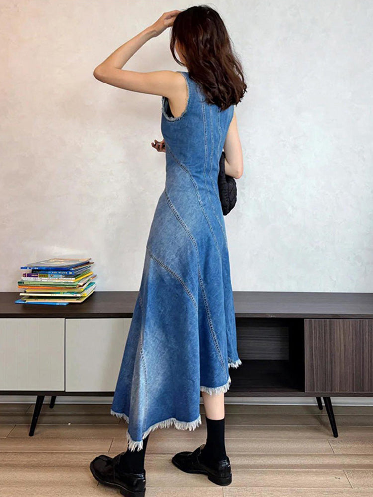 【Dress】イレギュラーデニムワンピース W13095
