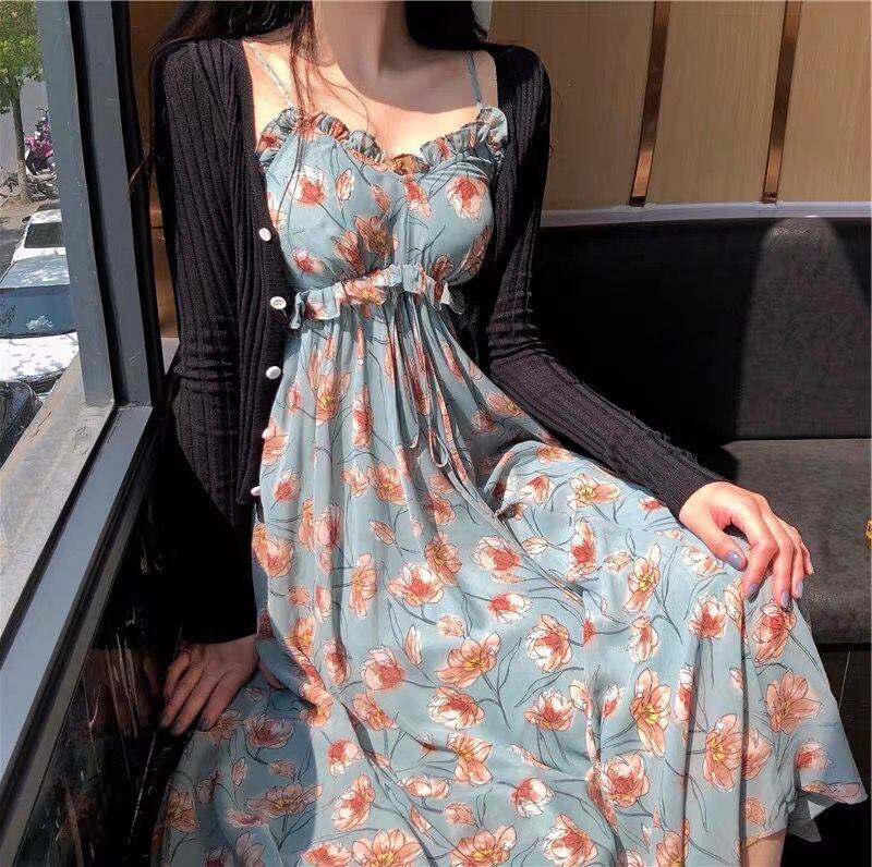 【dress】美人度アップレトロ気質満点スウィート森ガール花柄スカート