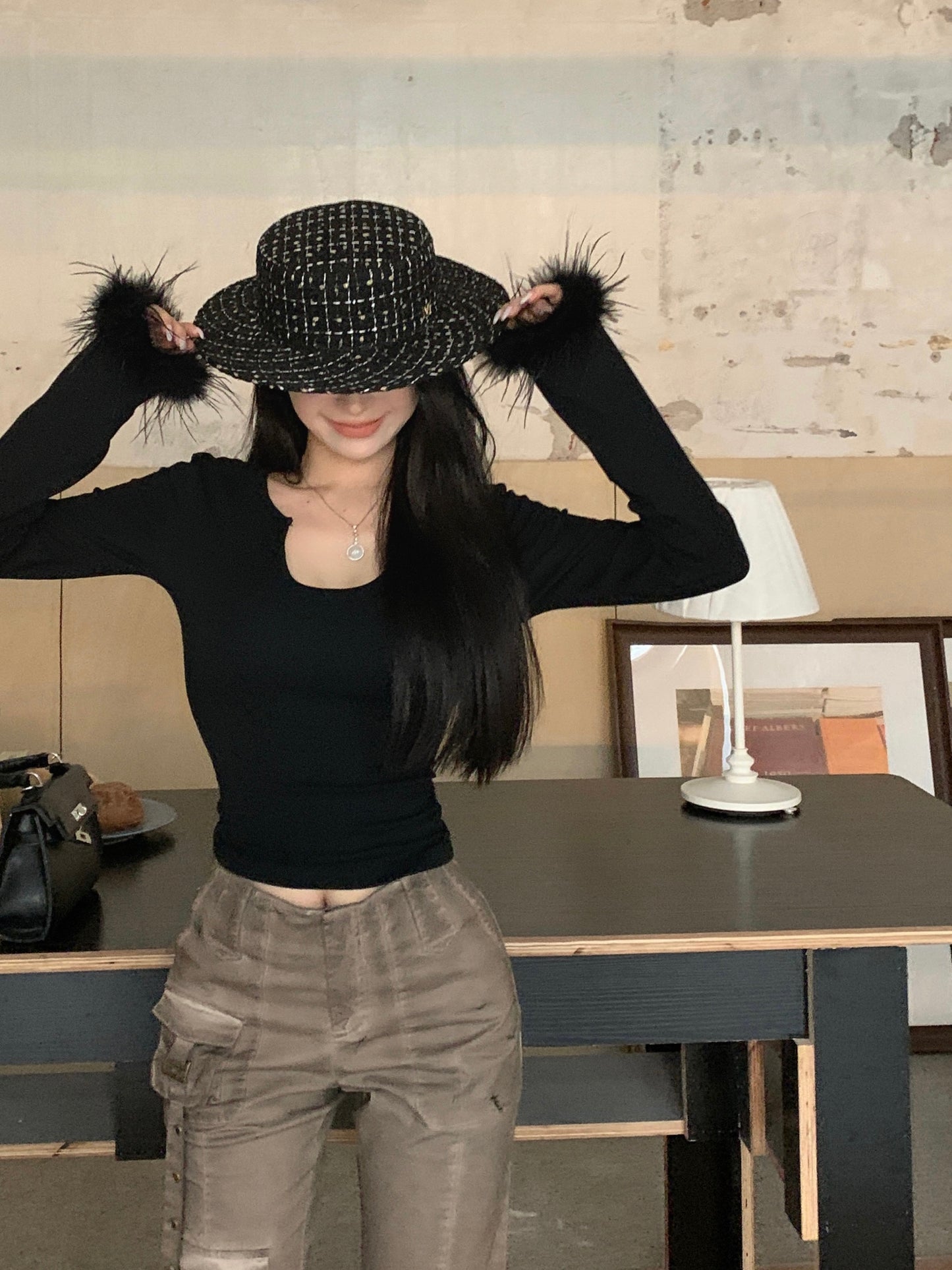 【Tops】ファーニットセーター W14005