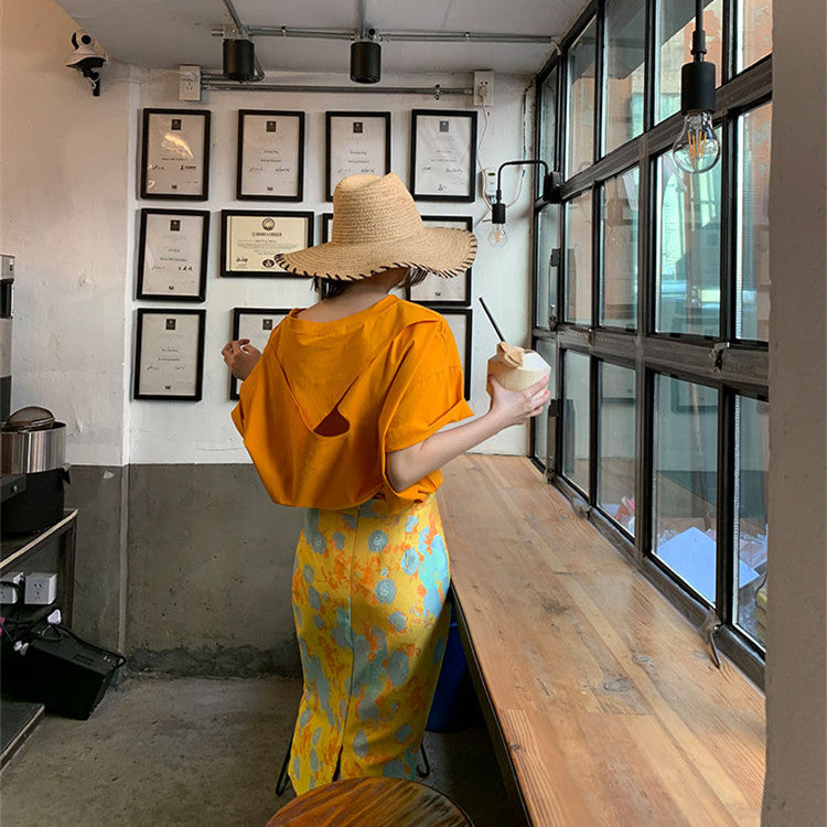 【Set】Tシャツ+スカートセット W11822