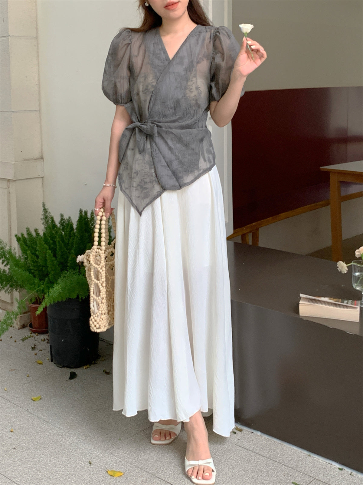 【Set】ブラウス×スカート2点セット W11939