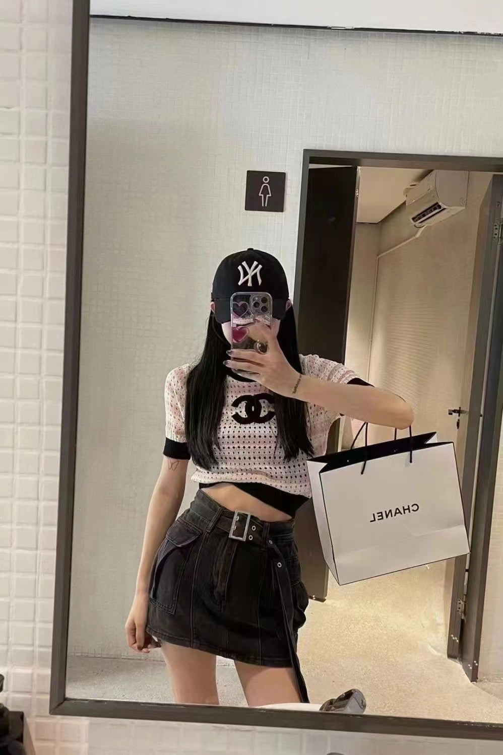 【Tops】透かし彫りTシャツ W11920