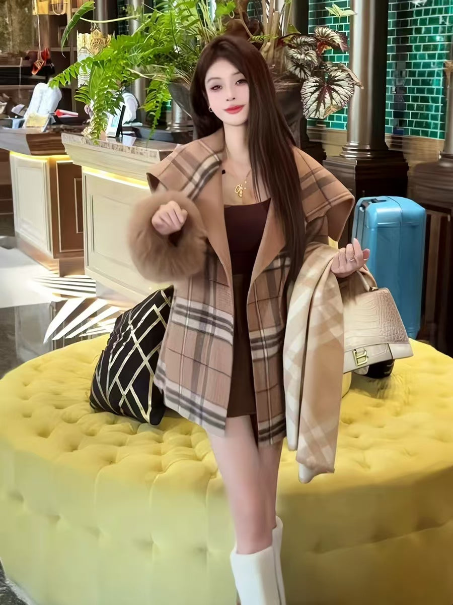 【Outer】ファー付きレトロジャケット W14702