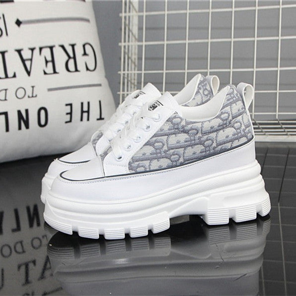 【Shoes】ジャカード厚底スニーカー W10168