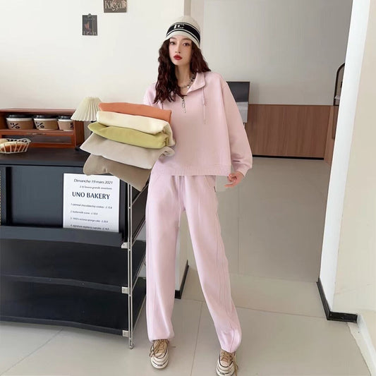 【set】パーカー×カジュアルパンツセット  W10555