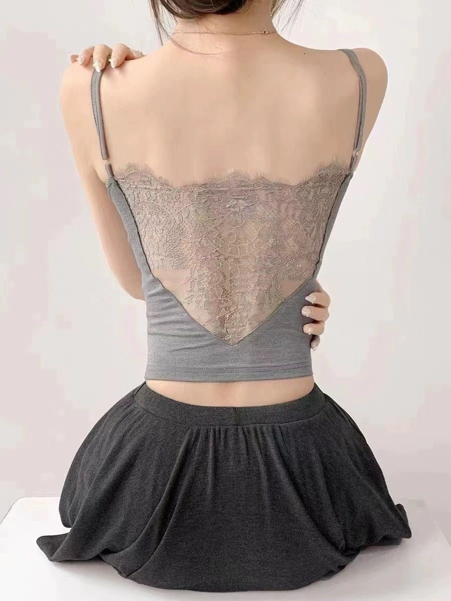 【Tops】バックレースキャミソール T01437