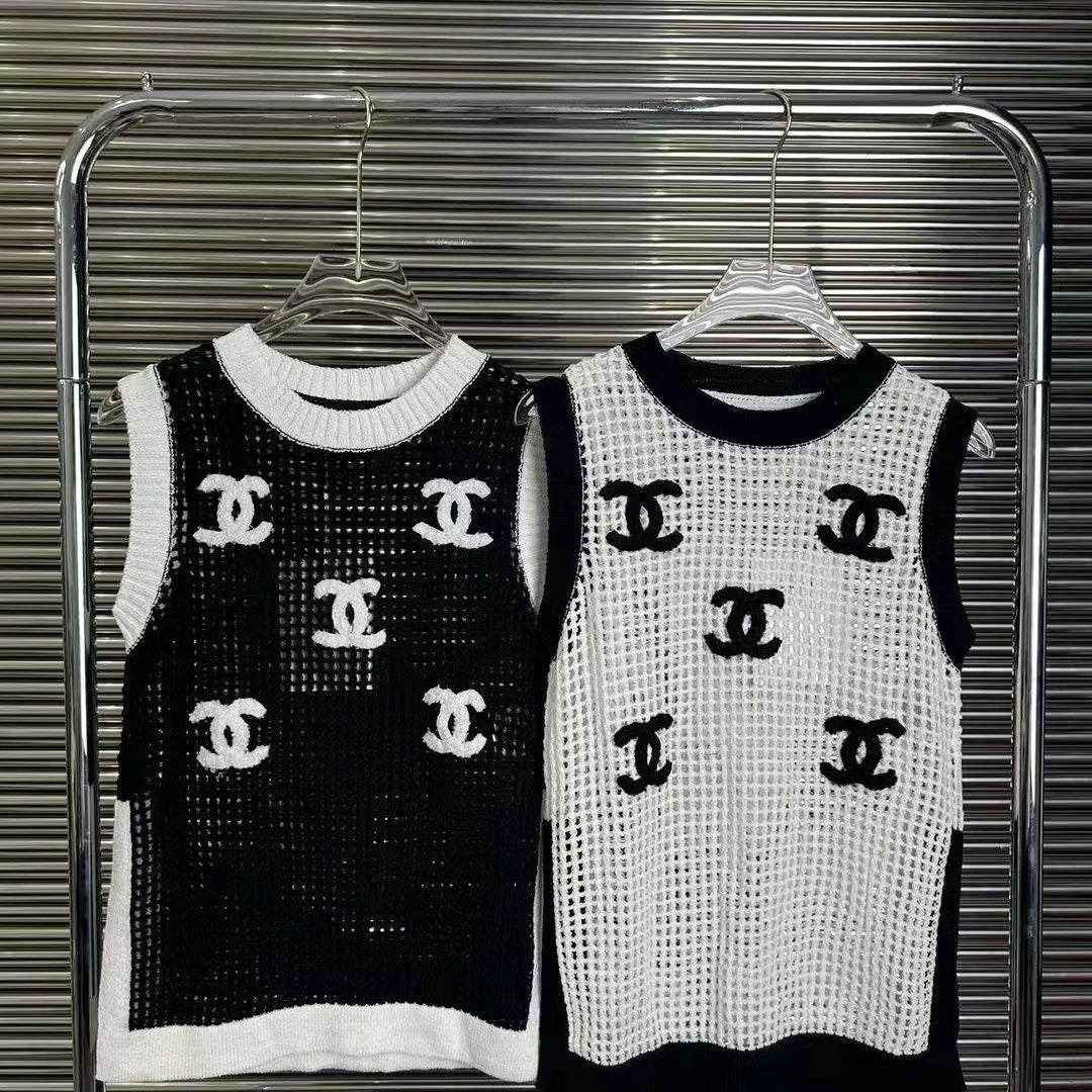 【Set】透かし彫りタンクトップ+キャミソールセットアップ W11425