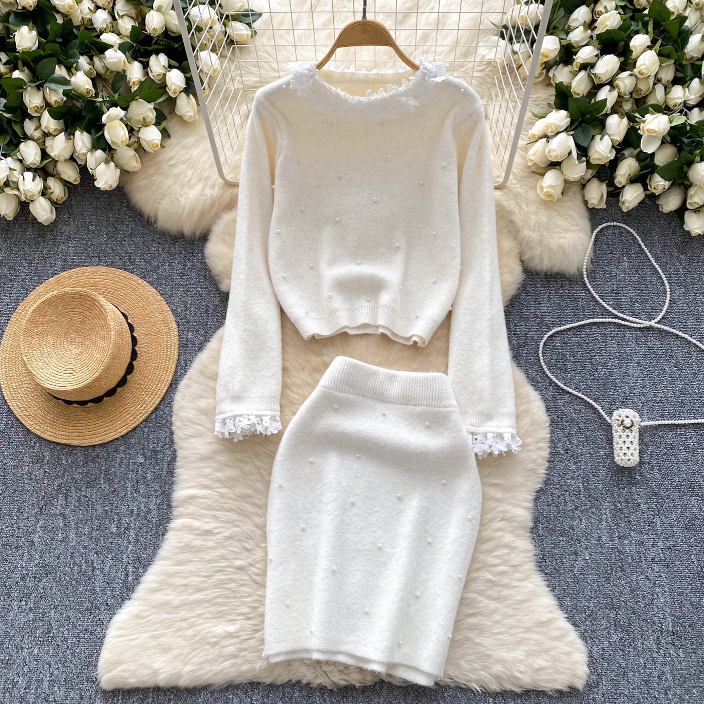 【Set】可愛いニット2点セット W14111