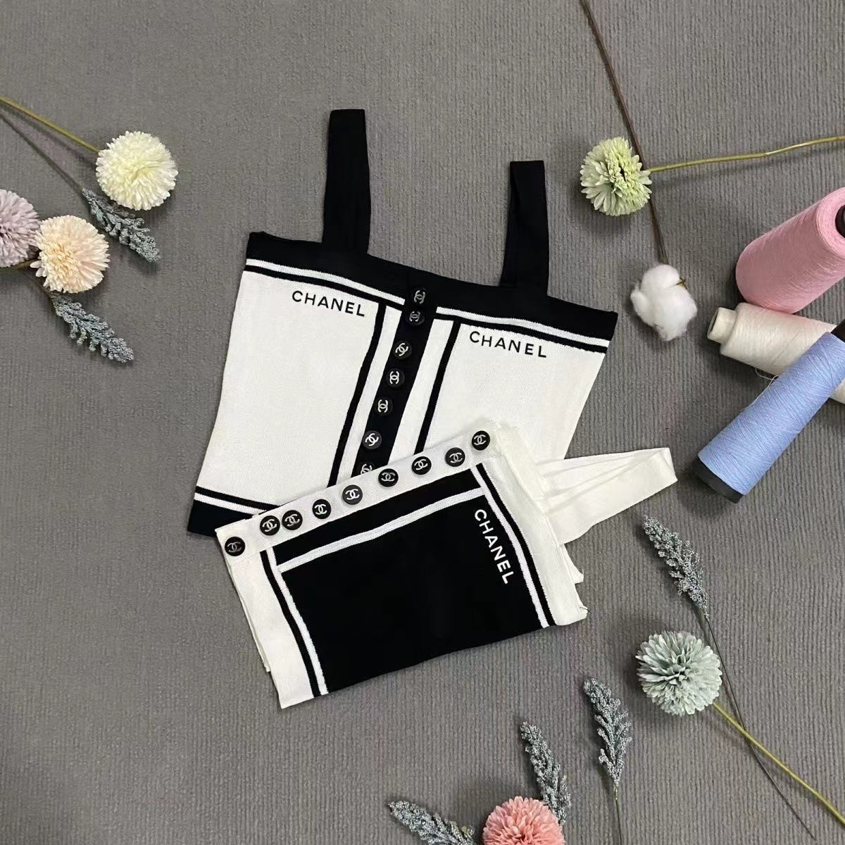 【Tops】配色キャミソール W12074