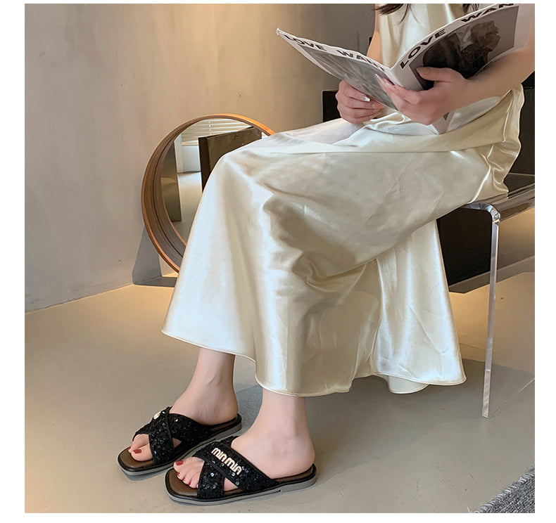 【Shoes】スパンコールスリッパ W12373