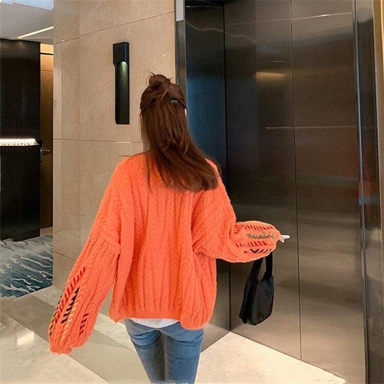 【outer】ファッションend清新!ランタンスリーブカーディガン3色