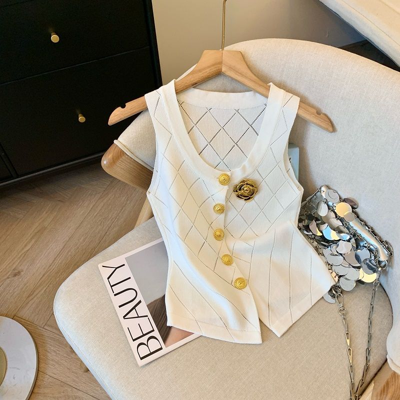 【Tops】高級感ニットタンクトップ W13744