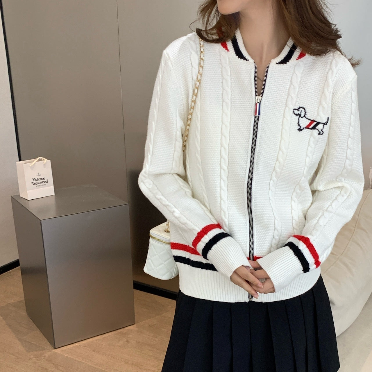 【Outer】シンプルニットカーディガン W13738