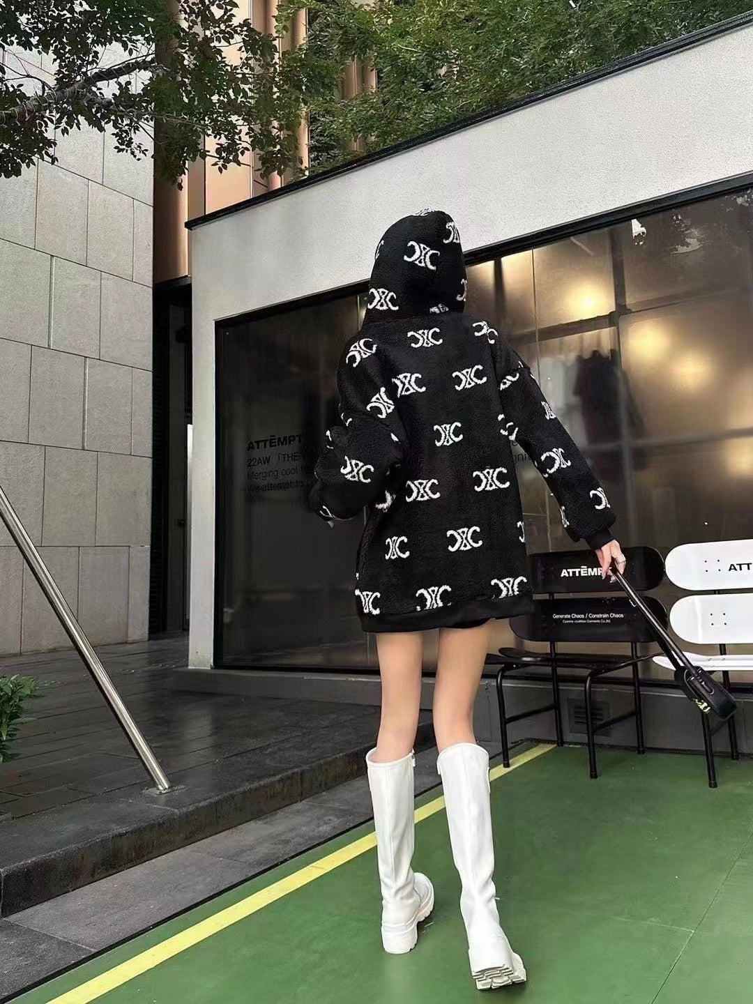 【Tops】2色ラムウームパーカー W10169