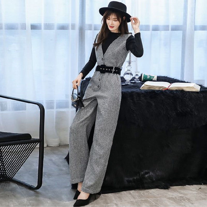 【Set】Tシャツ+オールインワン セット Z8351
