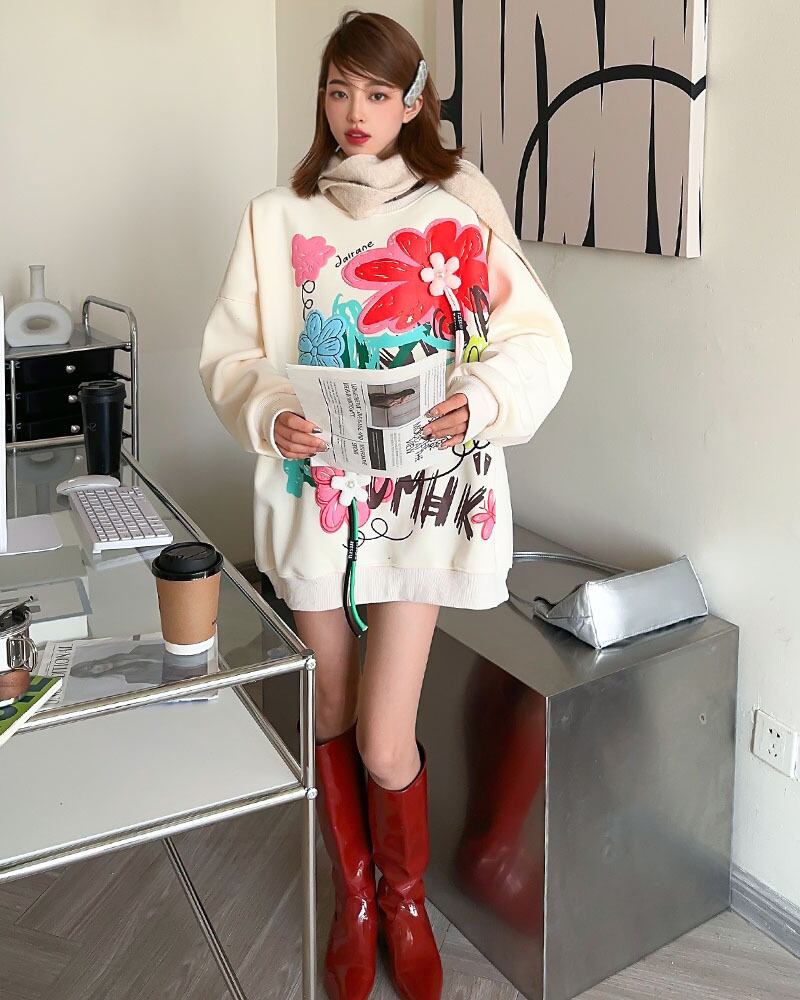 【tops】プリントスウェット M21441