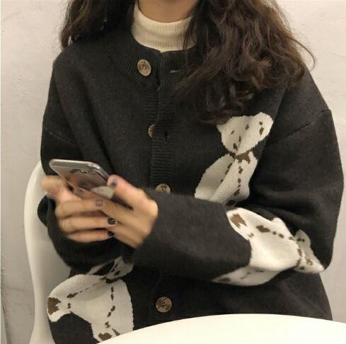 【outer】韓国系超人気カ!キュートニットカーディガン