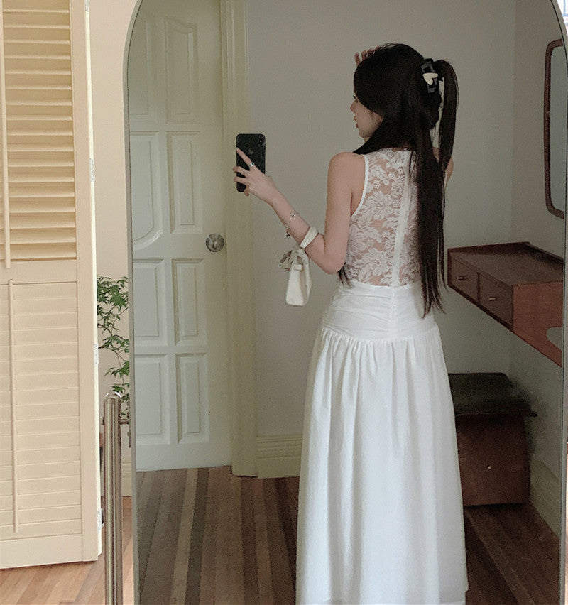 【Dress】レース切り替えワンピース W12327