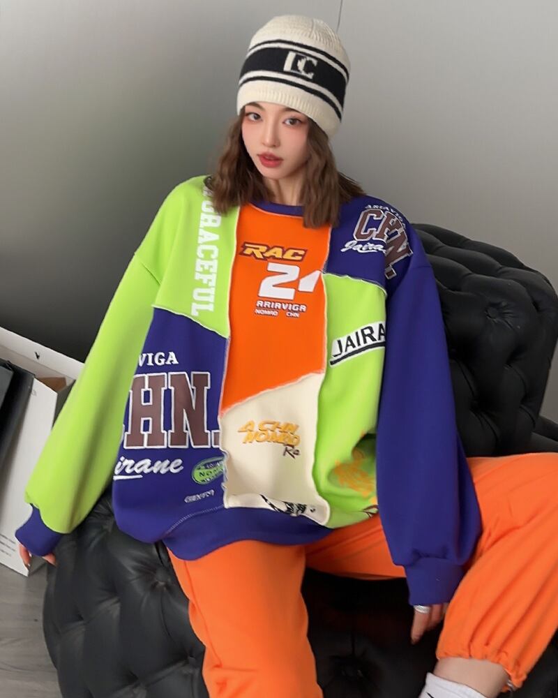 【tops】配色スウェット W10505