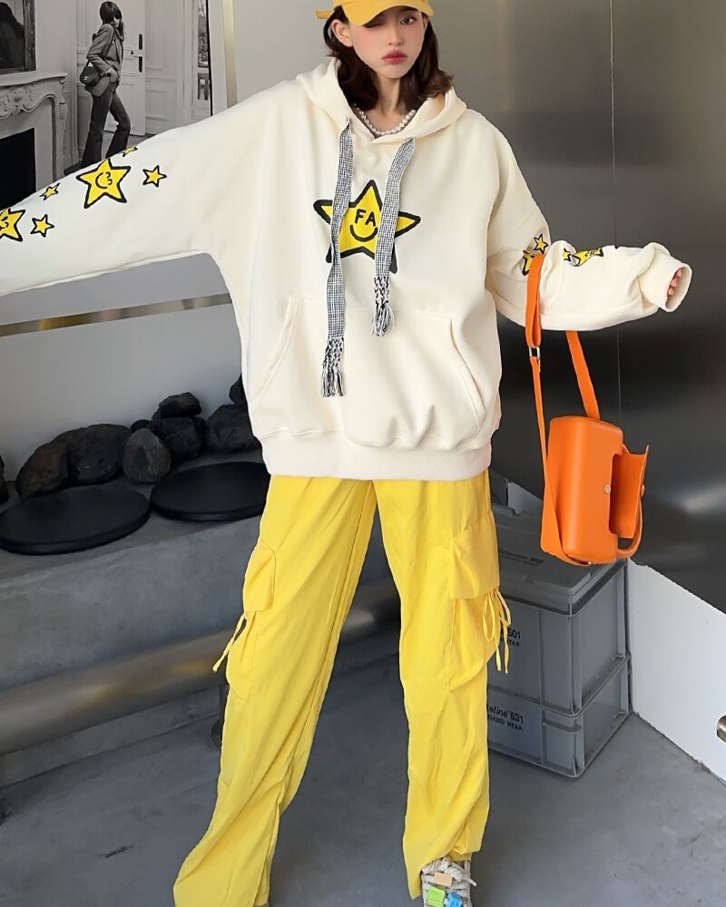 【tops】星柄プリントフーディーG19797