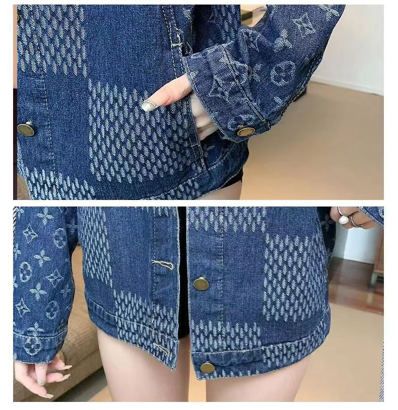 【Outer】フレンチレトロ春秋デニムジャケット Z6759