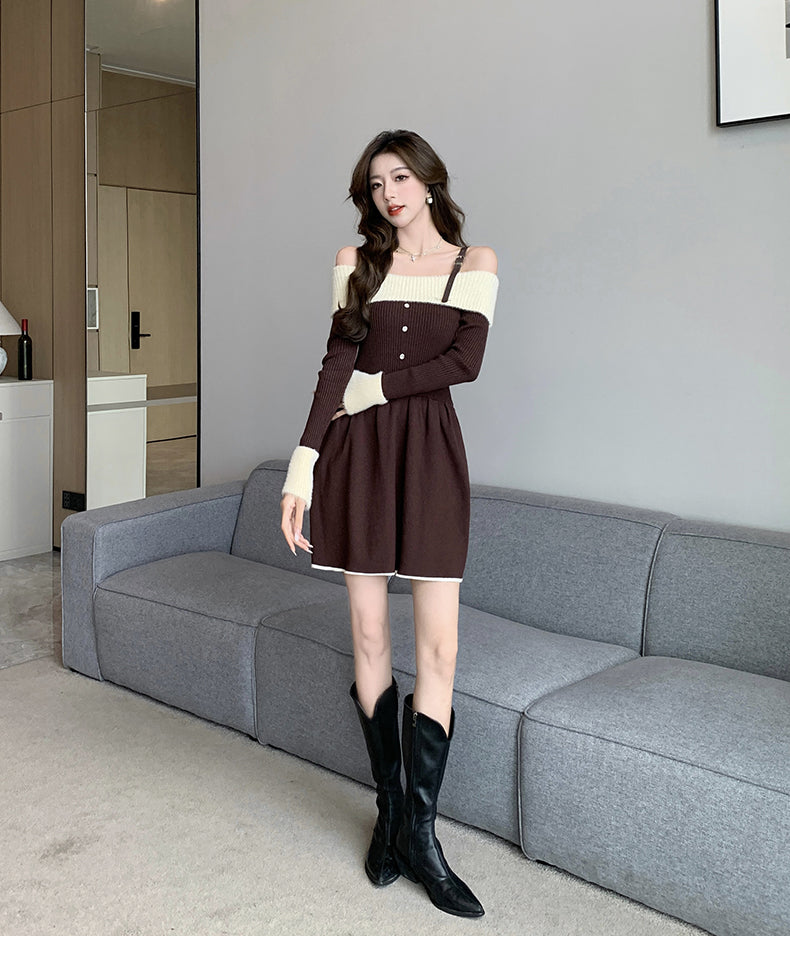 【Dress】オフショルダーワンピース W14746