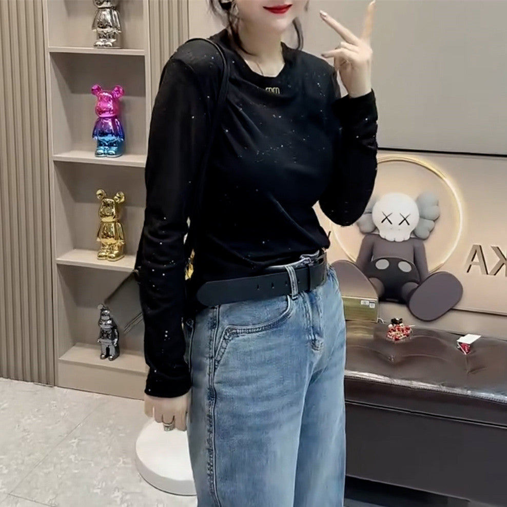 【Tops】透け感Tシャツ W13313