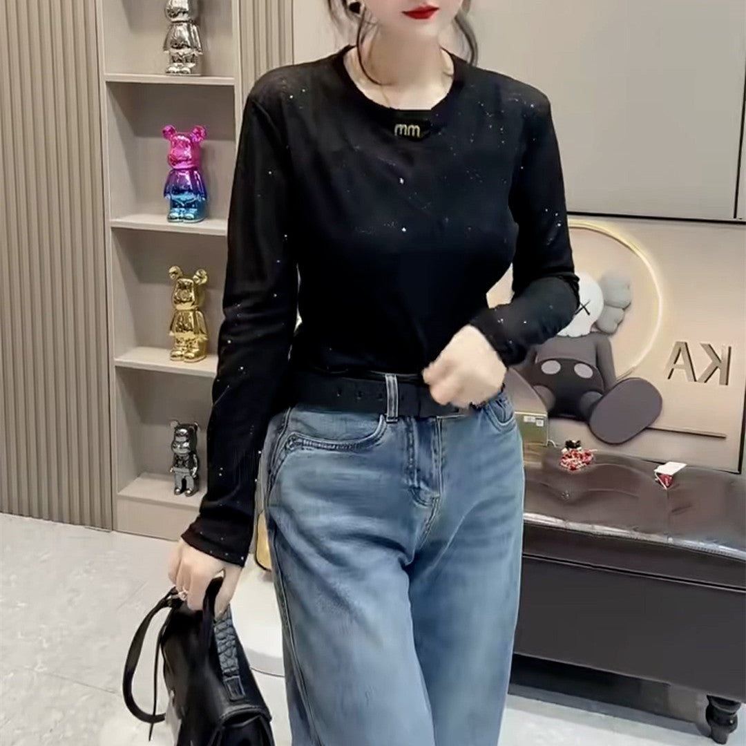 【Tops】透け感Tシャツ W13313